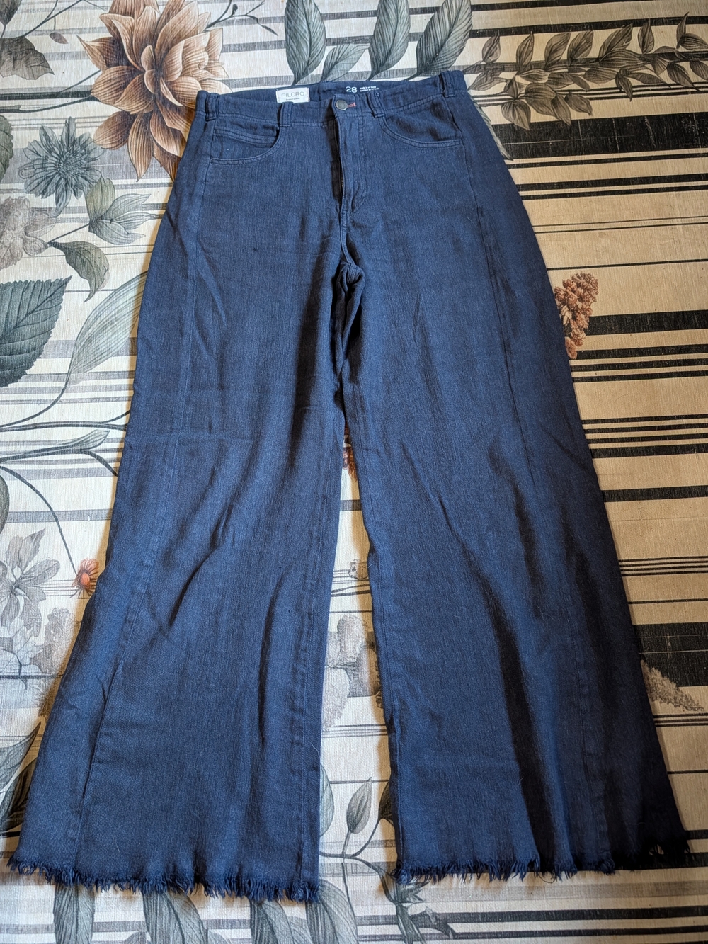 Pilcro Wide-Leg Jeans in Dark Blue Indigo